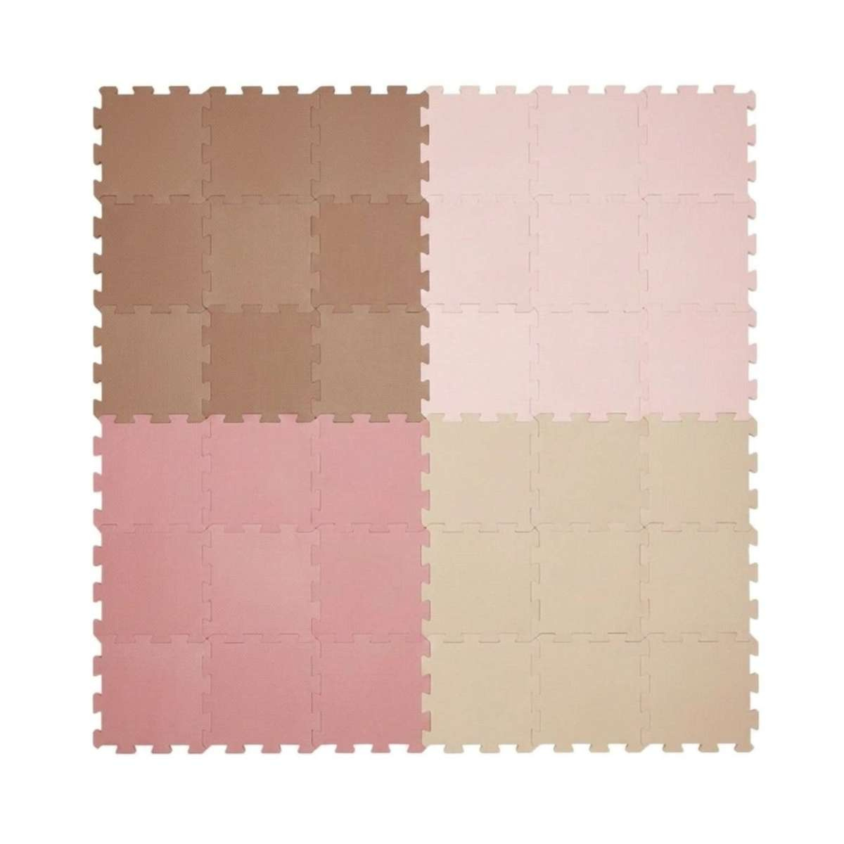 NIDO NIDO Pěnová hrací podložka Puzzle 36 ks 180 x 180 cm Vanilla/Taupe Pink/Caramel/Sandstone