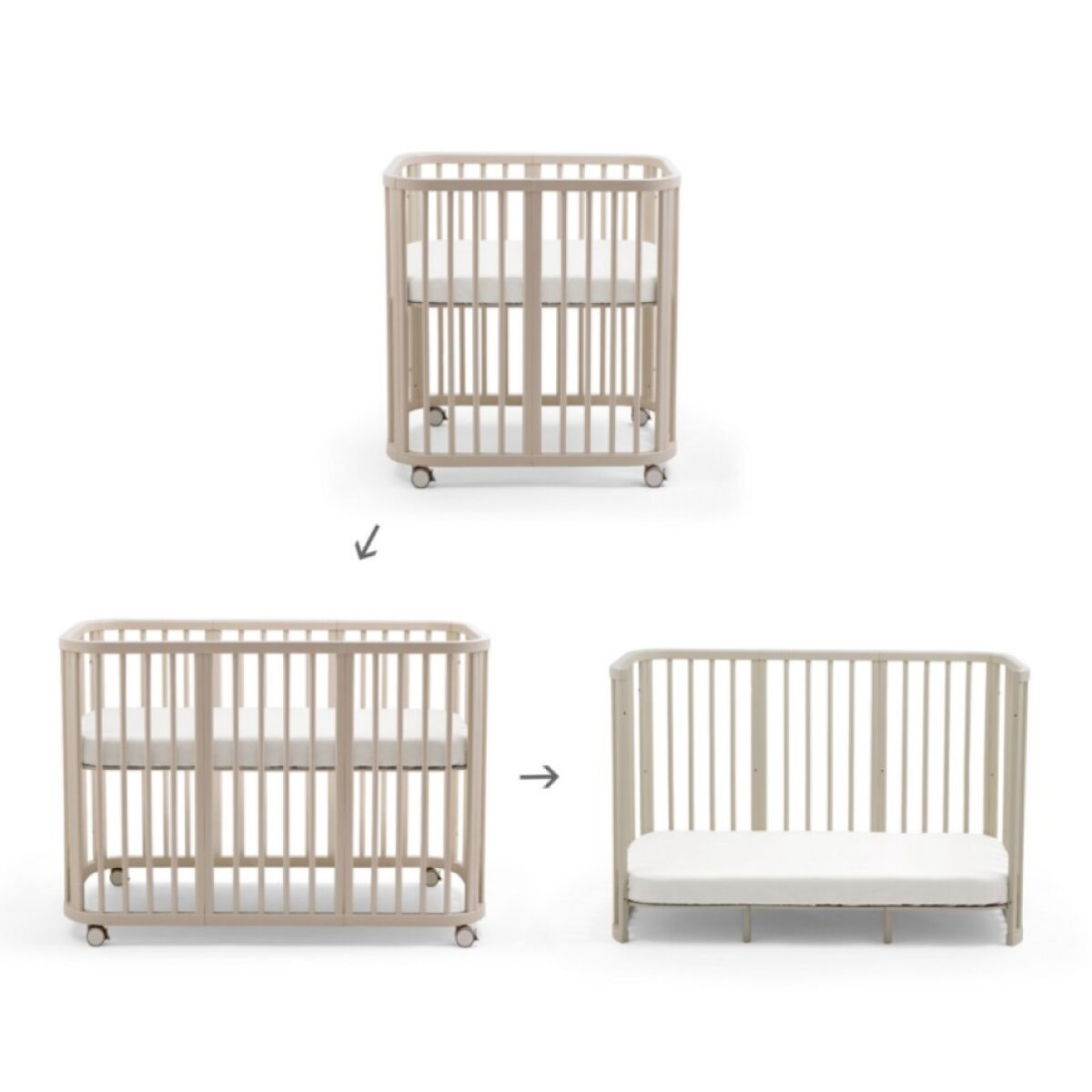 STOKKE Nighti™ Rostoucí postýlka 3v1 s příslušentvím Vanilla White