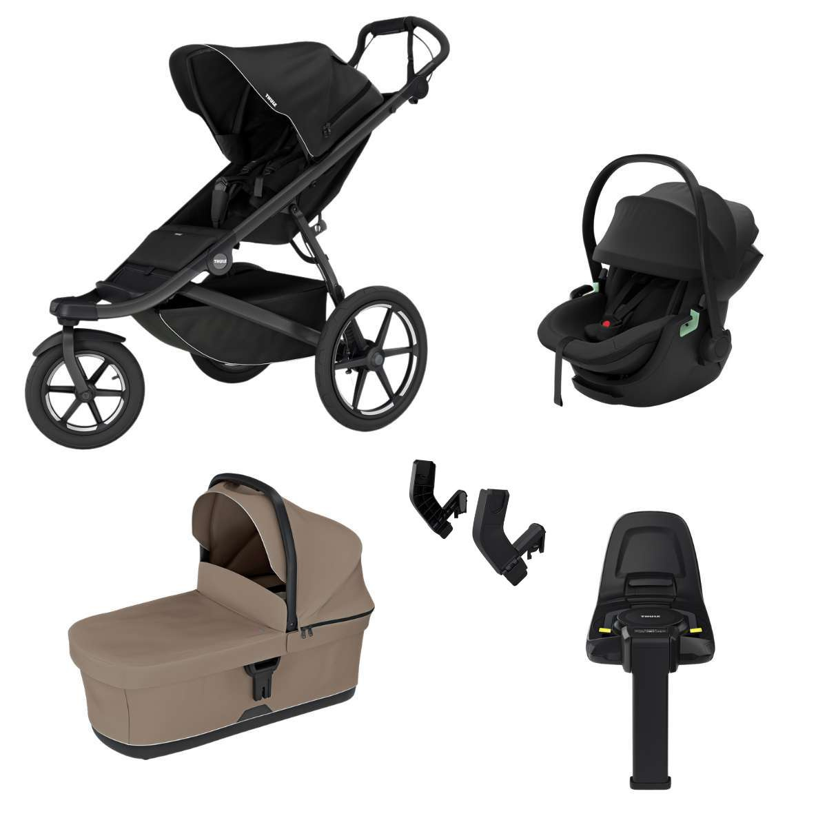 THULE Urban Glide 3 Kočárek trojkombinace Set A - Black Tinted Taupe