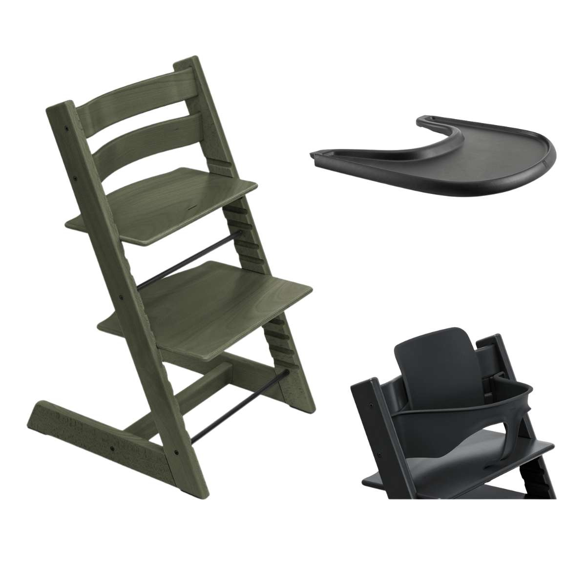 STOKKE Tripp Trapp Židlička a Baby Set Marble/Black + pultík Black