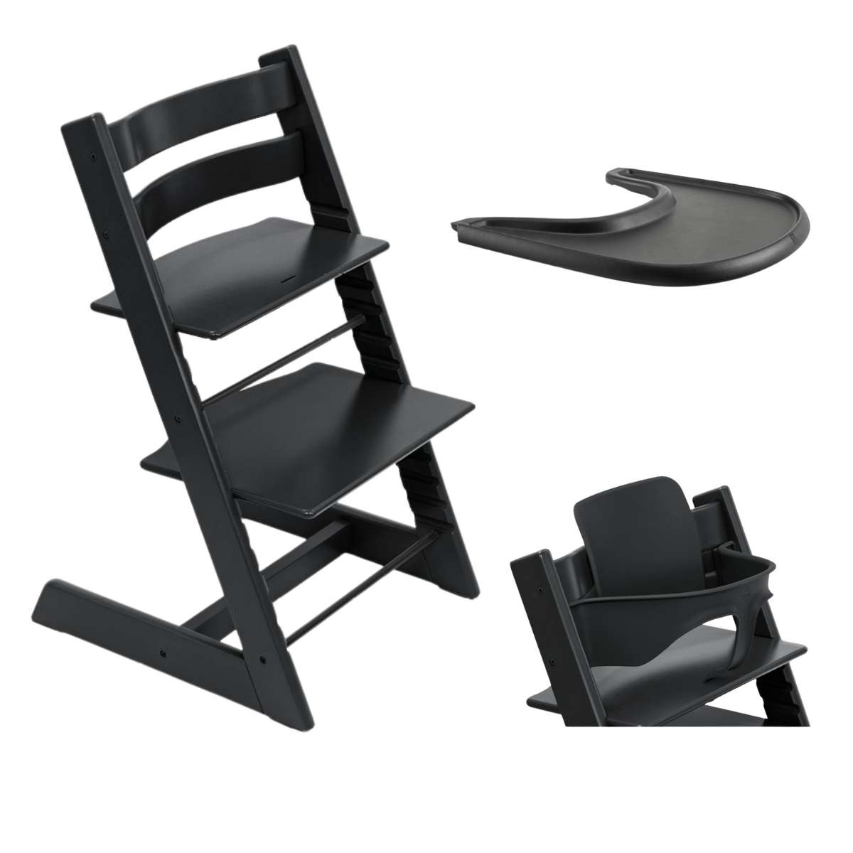 STOKKE Tripp Trapp Bundle + pultík Black