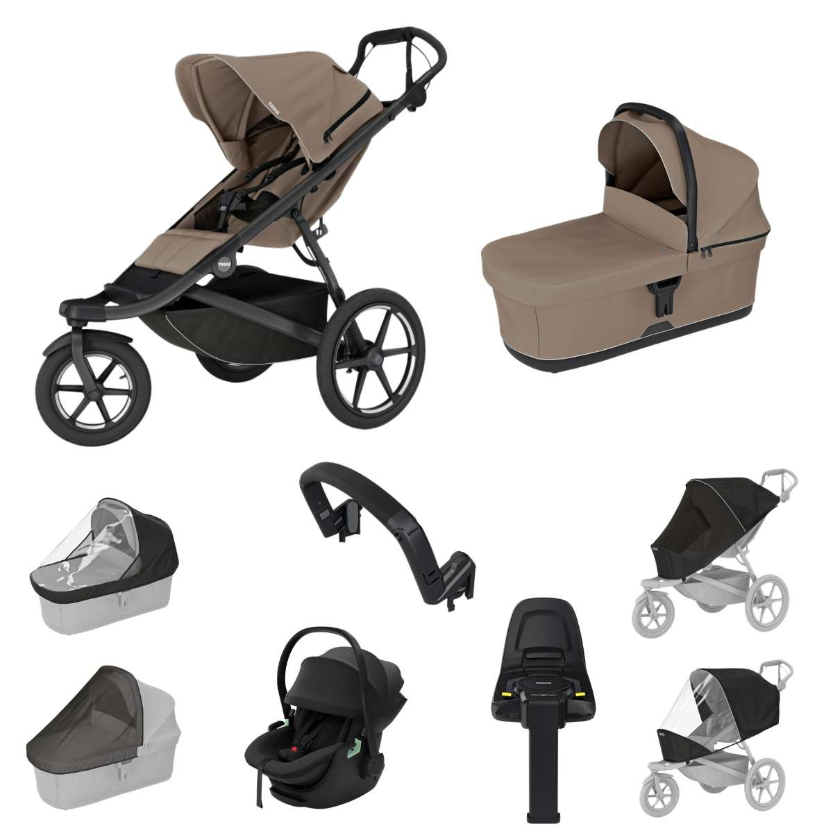 THULE Urban Glide 3 Kočárek trojkombinace Set C - Tinted Taupe