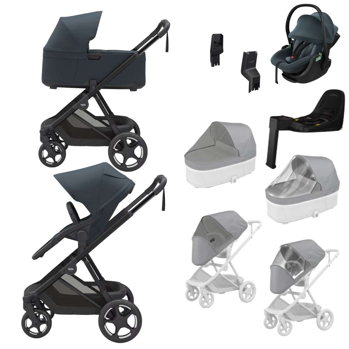 THULE Charm Kočárek trojkombinace set C Darkest Blue