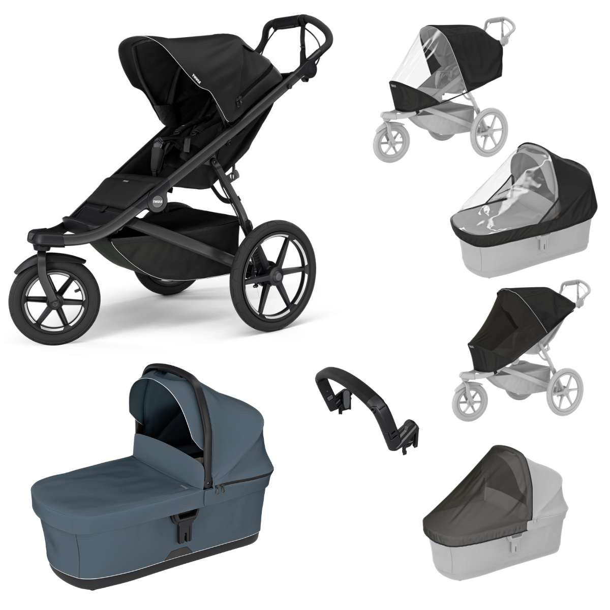 THULE Urban Glide 3 Kočárek od narození Set D - Black Dark Slate