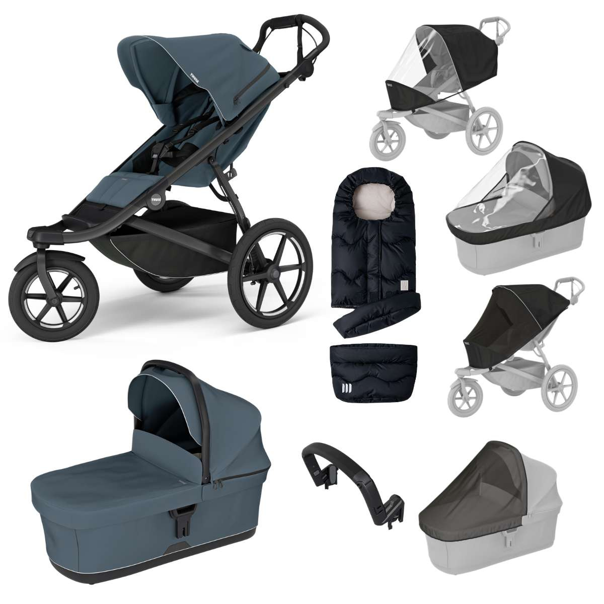 THULE Urban Glide 3 Kočárek od narození Set E - Dark Slate/Black