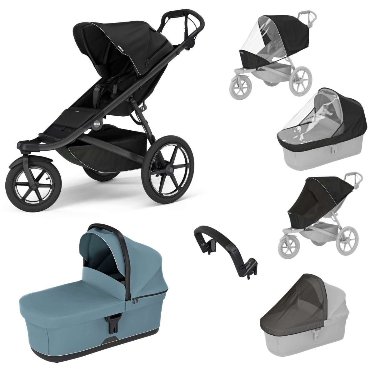 THULE Urban Glide 3 Kočárek od narození Set D - Black Mid Blue