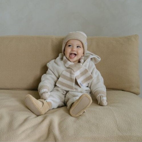 LODGER Čepice Stripe Merino Beige