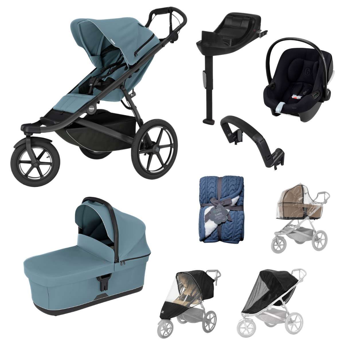 THULE Urban Glide 3 Kočárek trojkombinace Set B - Dark Slate