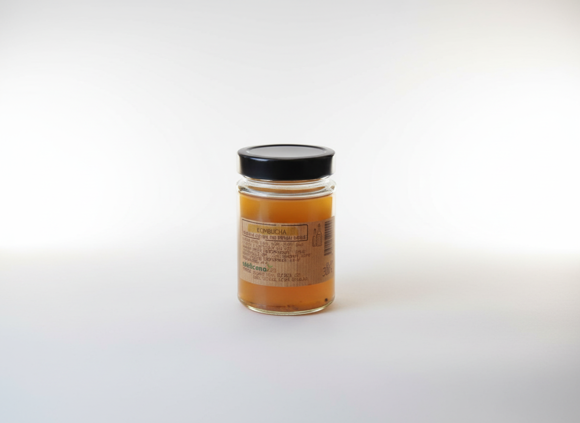 Česká kombucha houba SCOBY a velká násada 6 cm včetně 300 ml nálevu