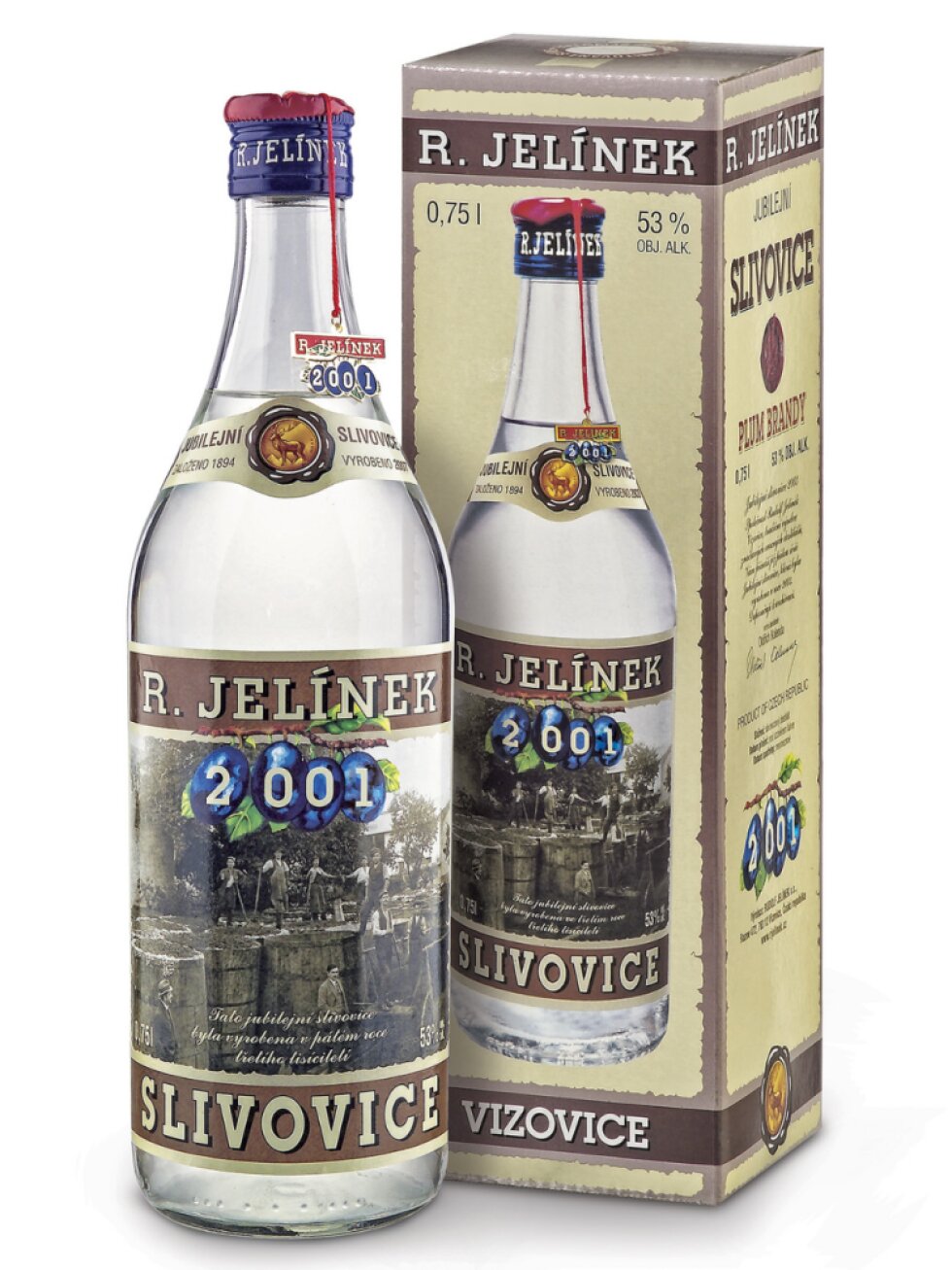 Jubilejní slivovice 2001 53% 0,75l