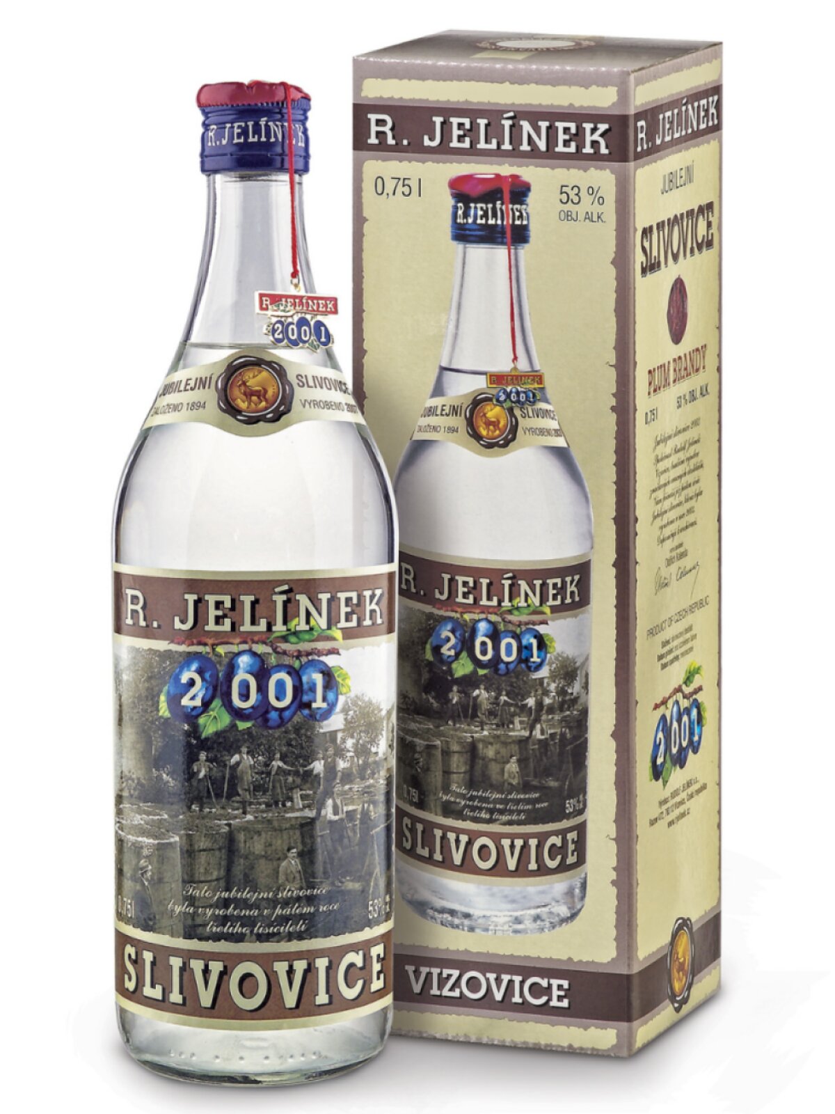 Jubilejní slivovice 2001 53% 0,75l