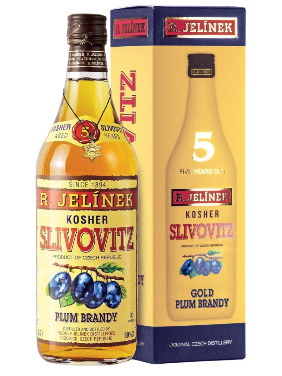 Slivovice kosher zlatá 5yo 50% 0,7l