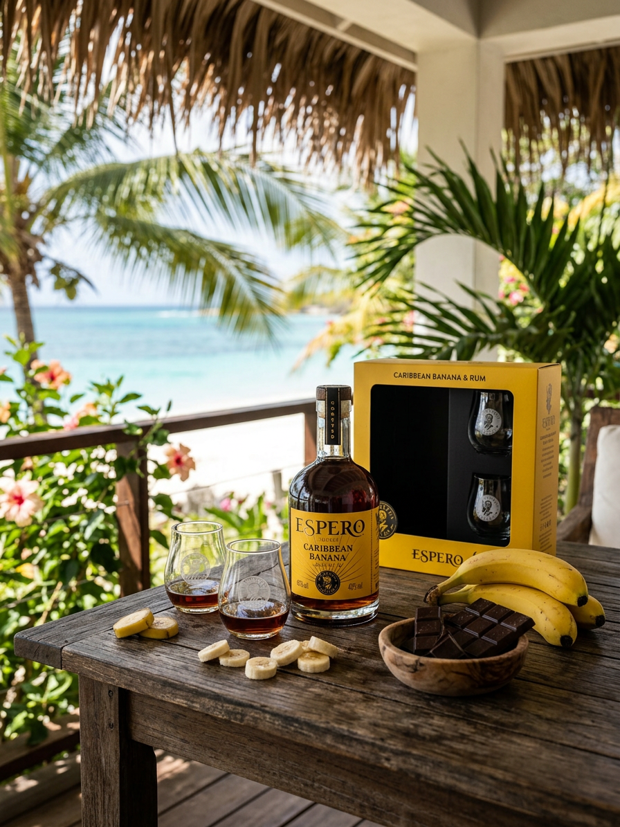 Espero Caribbean Banana 40% 0,7l + 2 skleničky
