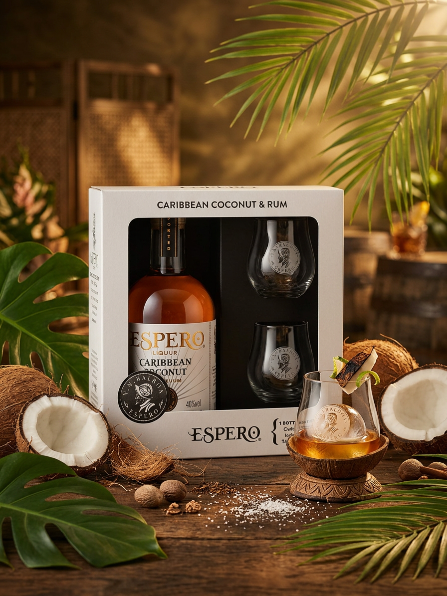 Espero Caribbean Coconut 40% 0,7l + 2 skleničky
