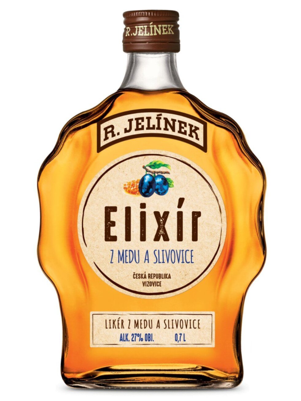 Elixír z medu a slivovice 27% 0,7l