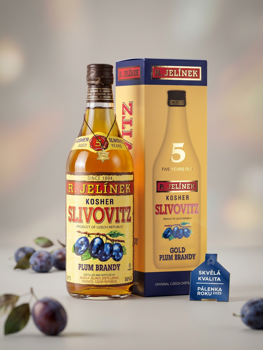 Slivovice kosher zlatá 5yo 50% 0,7l