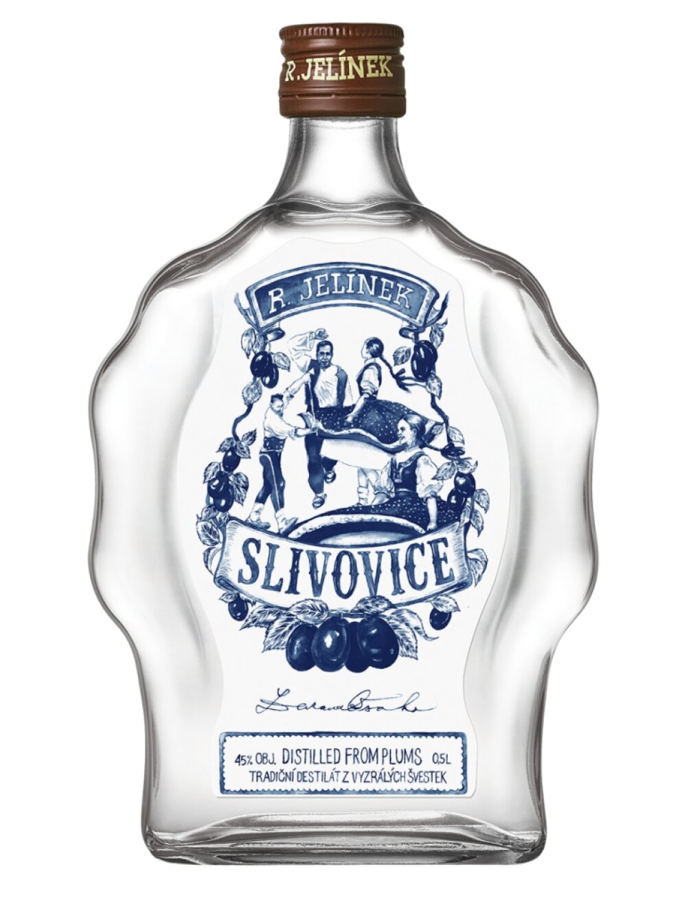 Slivovice R. JELÍNEK & Zuzana Osako 45% 0,5l + 2 skleničky