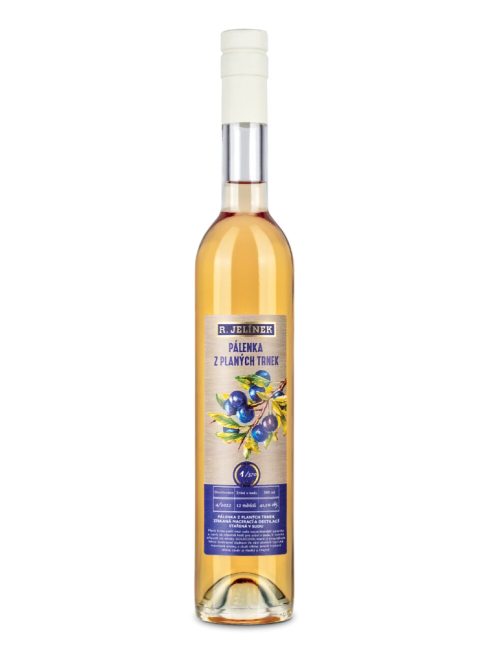 Pálenka z planých trnek 2022 ze sudu po whisky 41,5% 0,5l