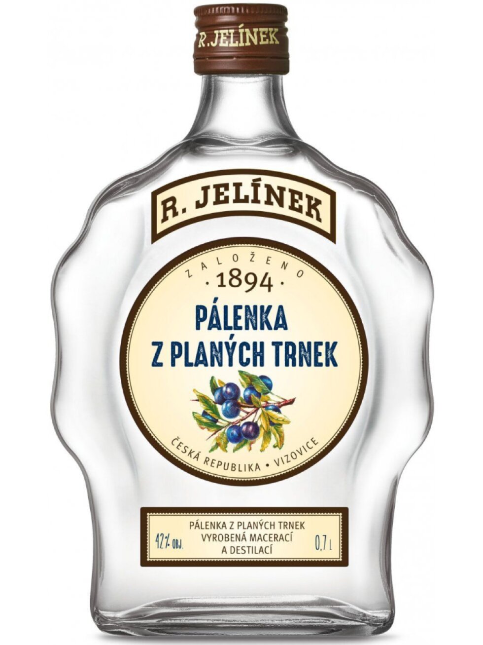 Dřevěná bedýnka s Pálenkou z planých trnek