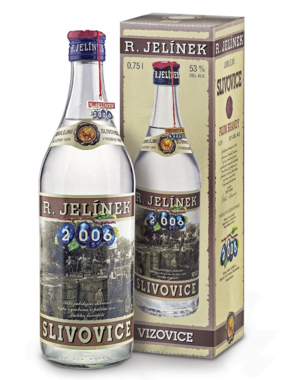 Jubilejní slivovice 2006 53% 0,75l