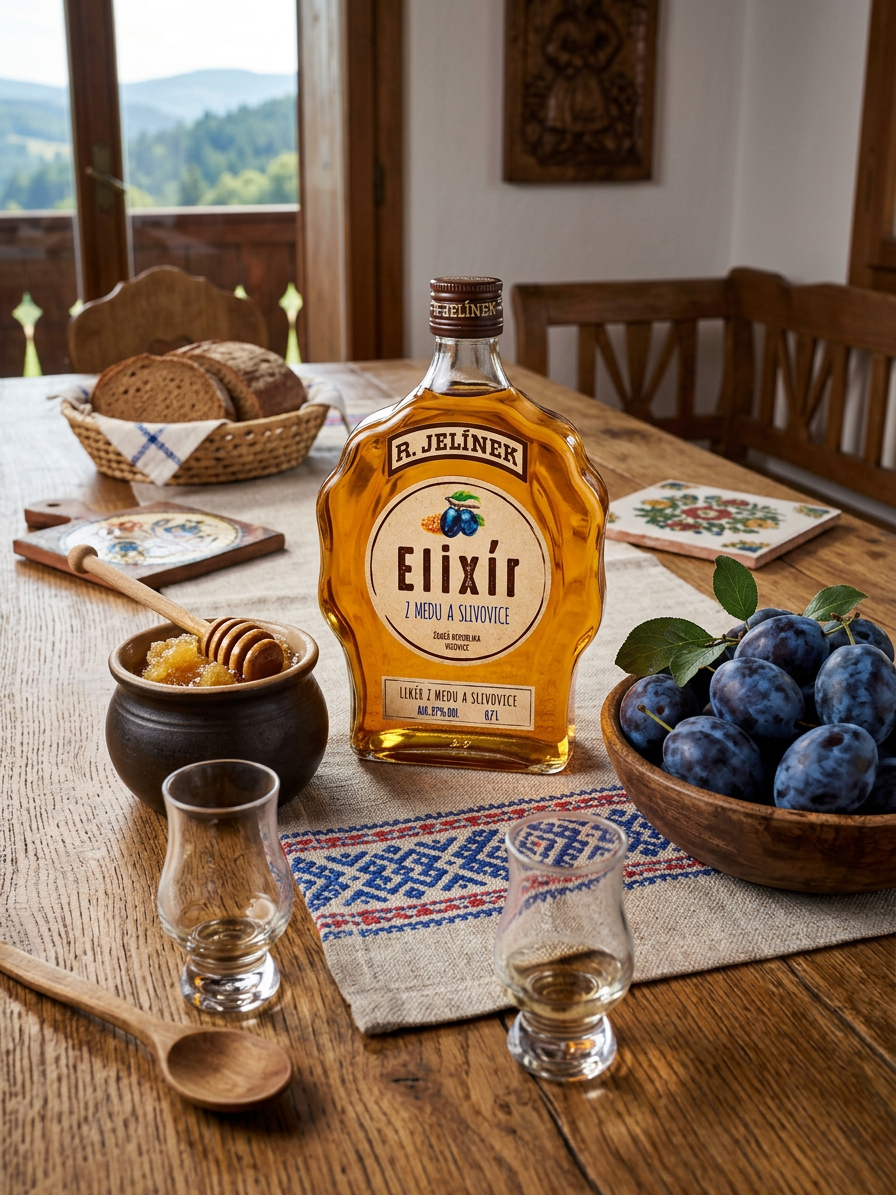 Elixír z medu a slivovice 27% 0,7l