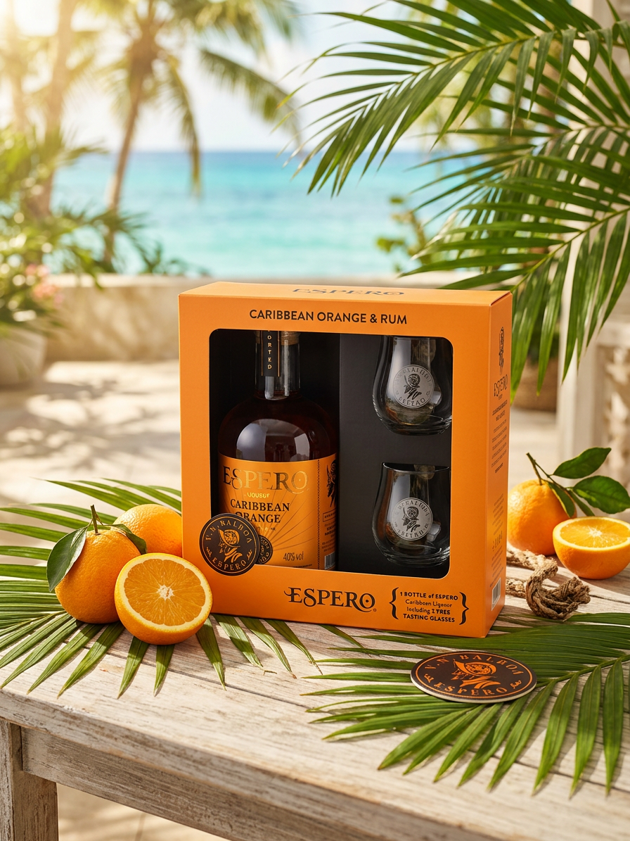Espero Caribbean Orange 40% 0,7l + 2 skleničky