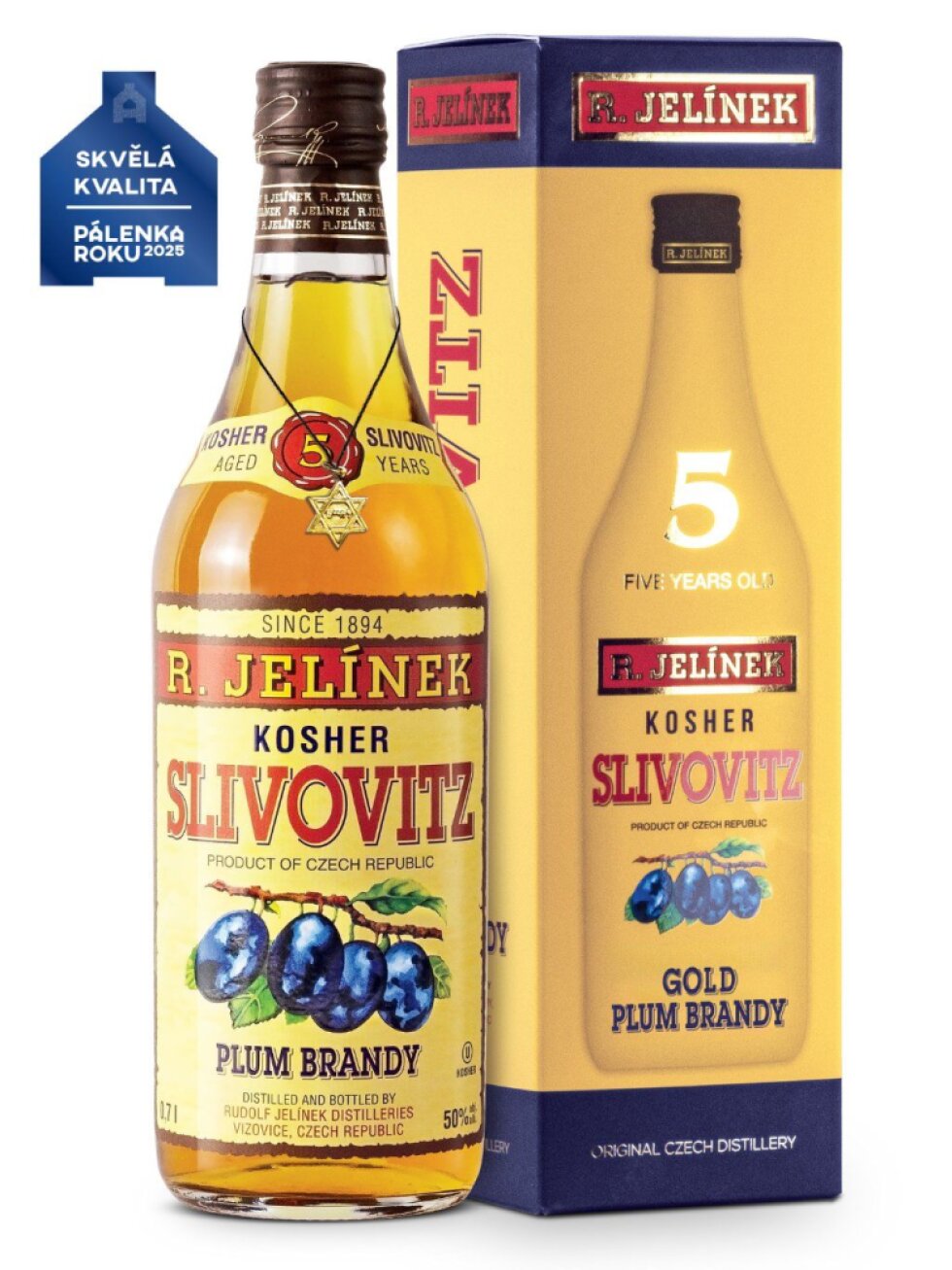 Slivovice kosher zlatá 5yo 50% 0,7l