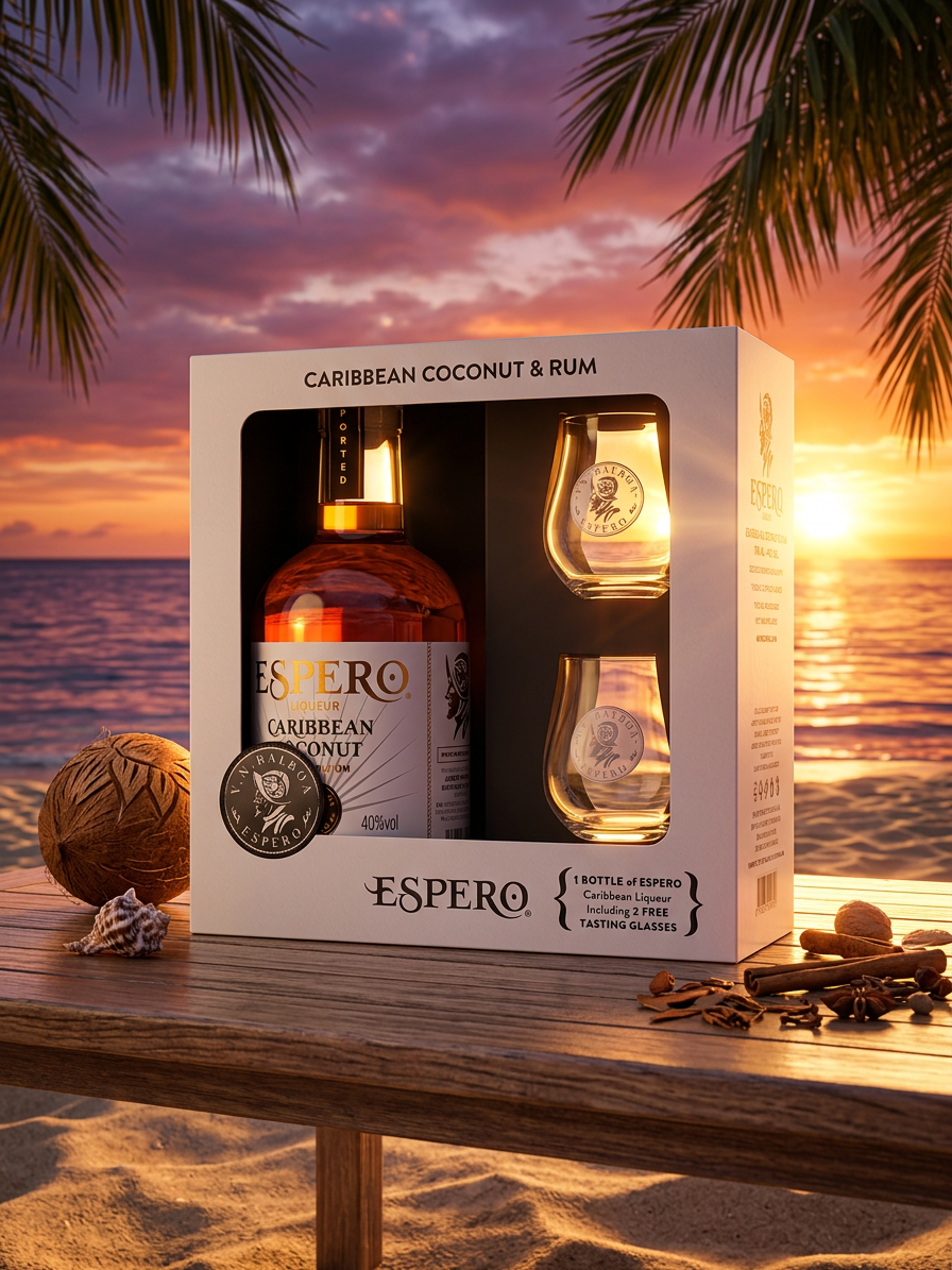Espero Caribbean Coconut 40% 0,7l + 2 skleničky