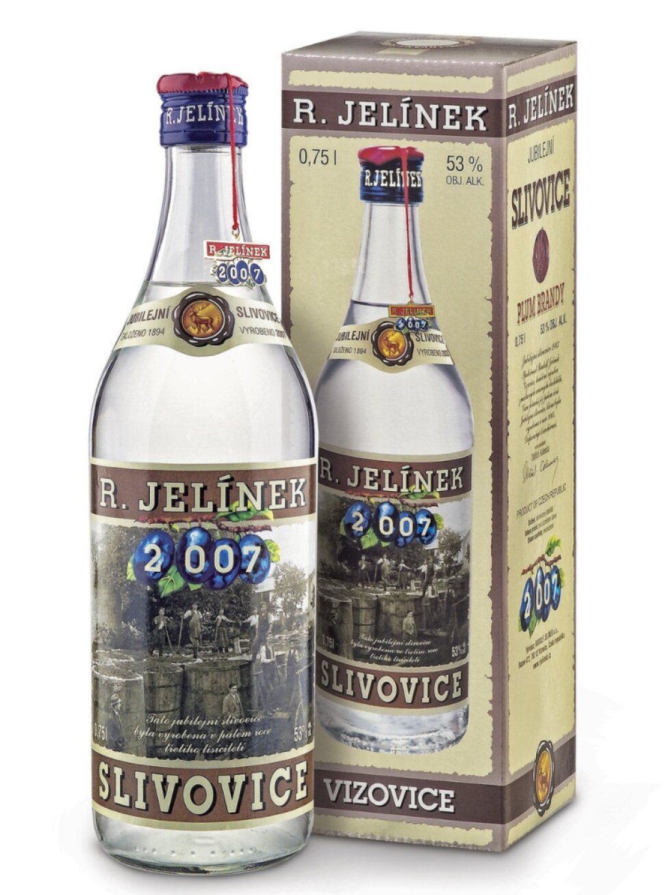 Jubilejní slivovice 2007 53% 0,75l