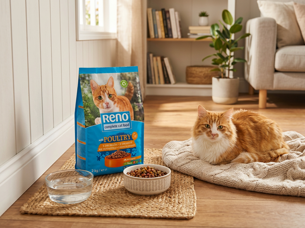 RENO Cat drůbeží – kompletní krmivo pro kočky 2 kg