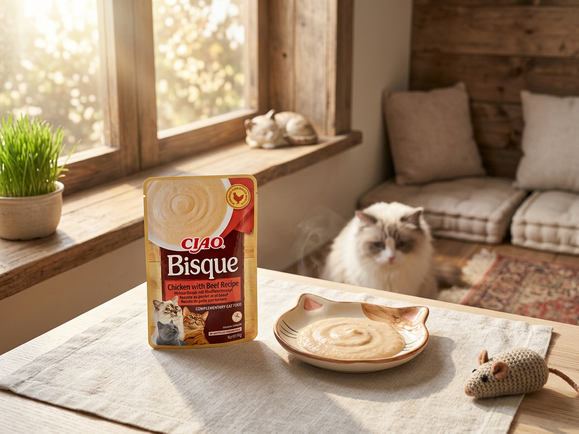 Churu Cat Bisque kapsička pro kočky – kuře a hovězí 40 g