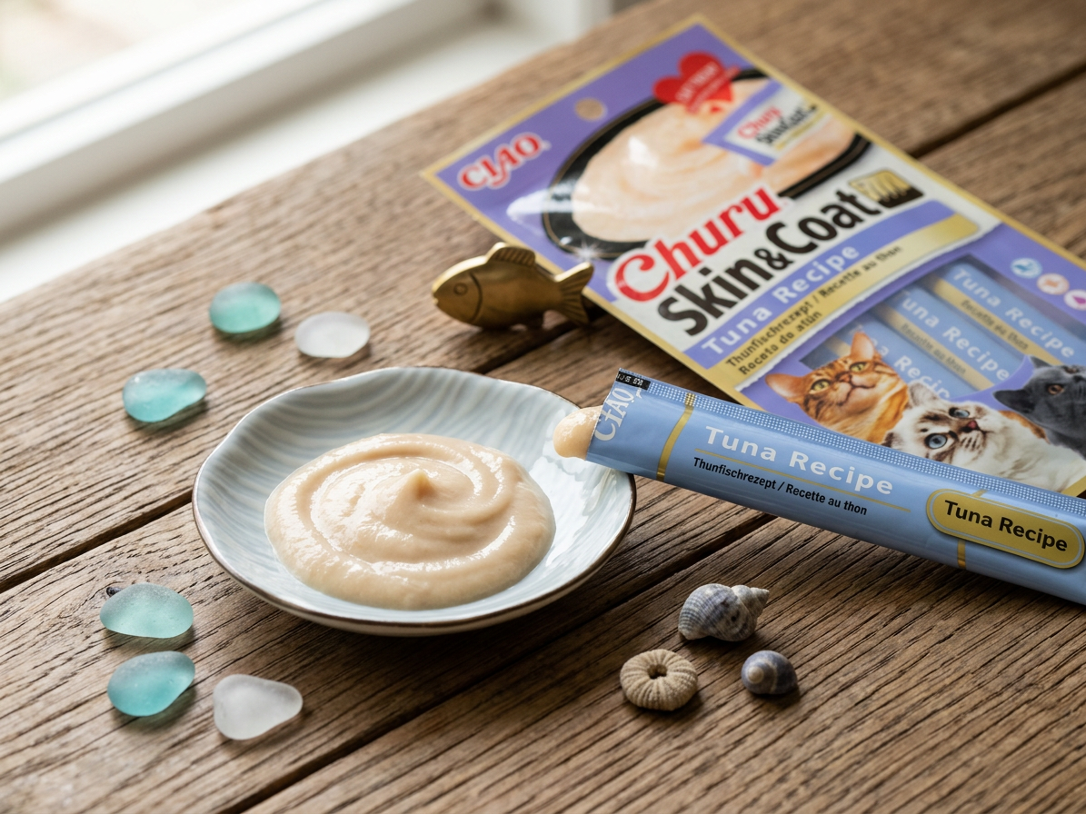 Churu cat masové pyré pro krásnou srst a kůži - tuňák 56g