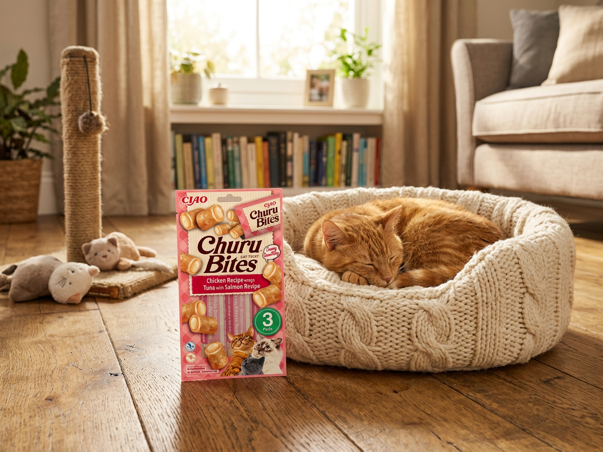 Churu cat Bites - kuře, tuňák a losos 30g