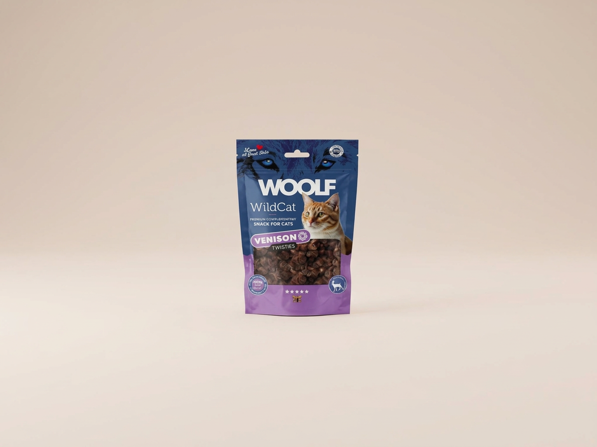 Pamlsek pro kočky WOOLF WildCat Twisties Snack Venison, 50 g