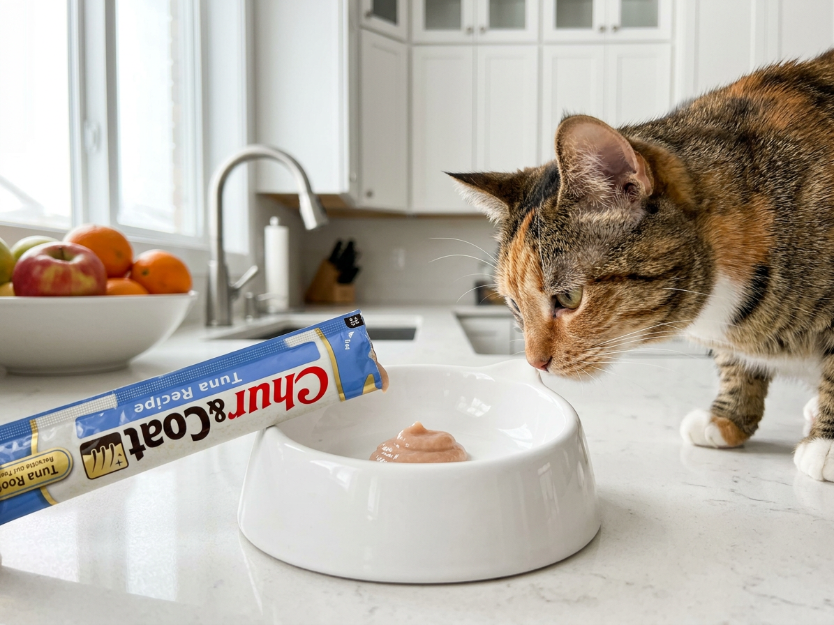 Churu cat masové pyré pro krásnou srst a kůži - tuňák 56g