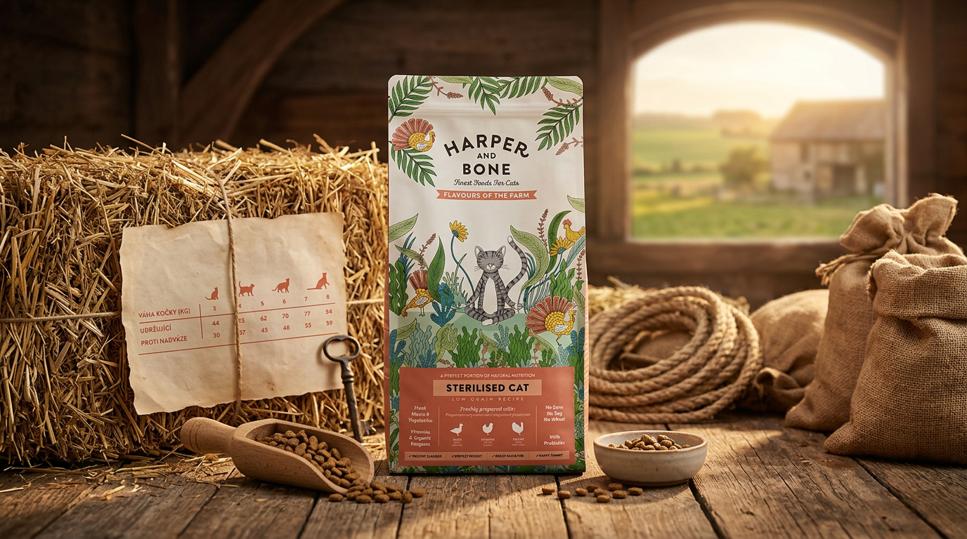 Harper and Bone Cat Sterilised příchutě farmy – vzorek 70 g