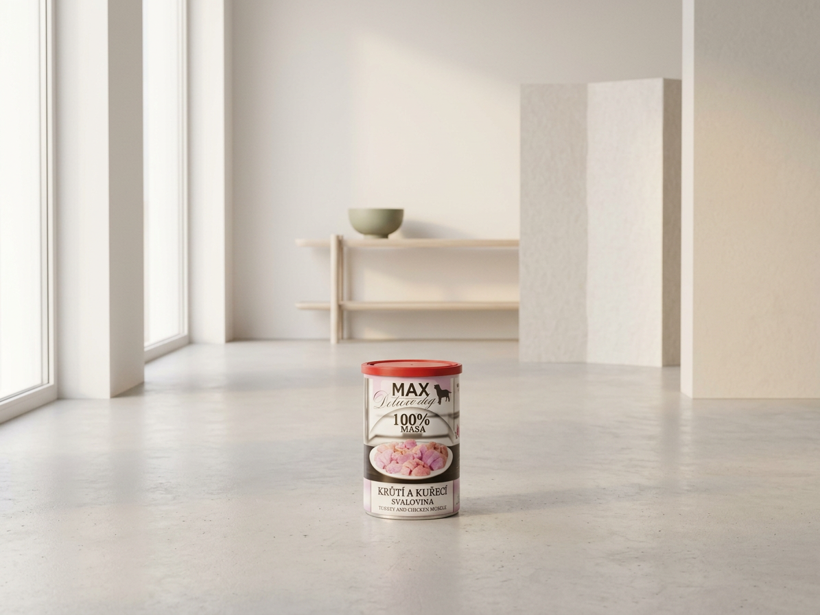 MAX Deluxe Dog krůtí a kuřecí svalovina, konzerva 400 g