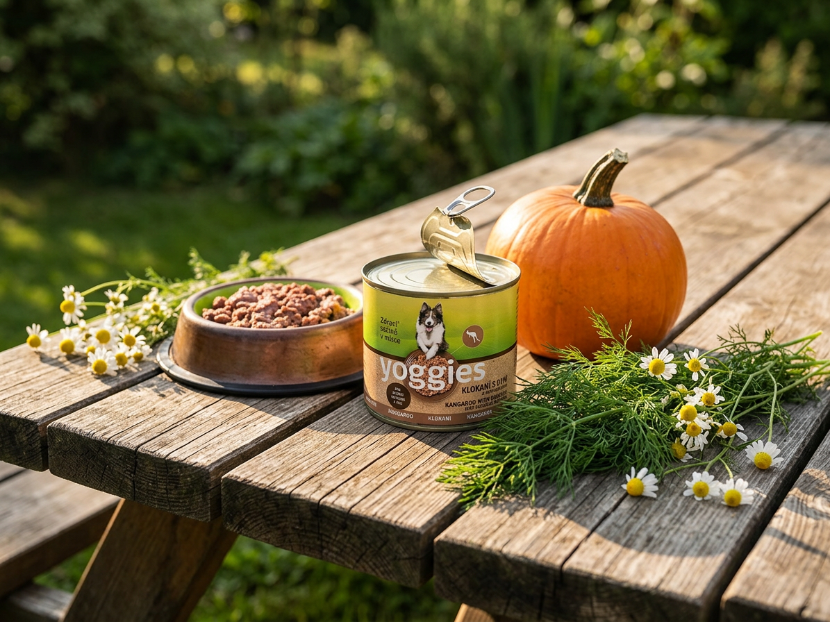 Konzerva pro psy Yoggies klokaní s dýní a topinamburem 200 g