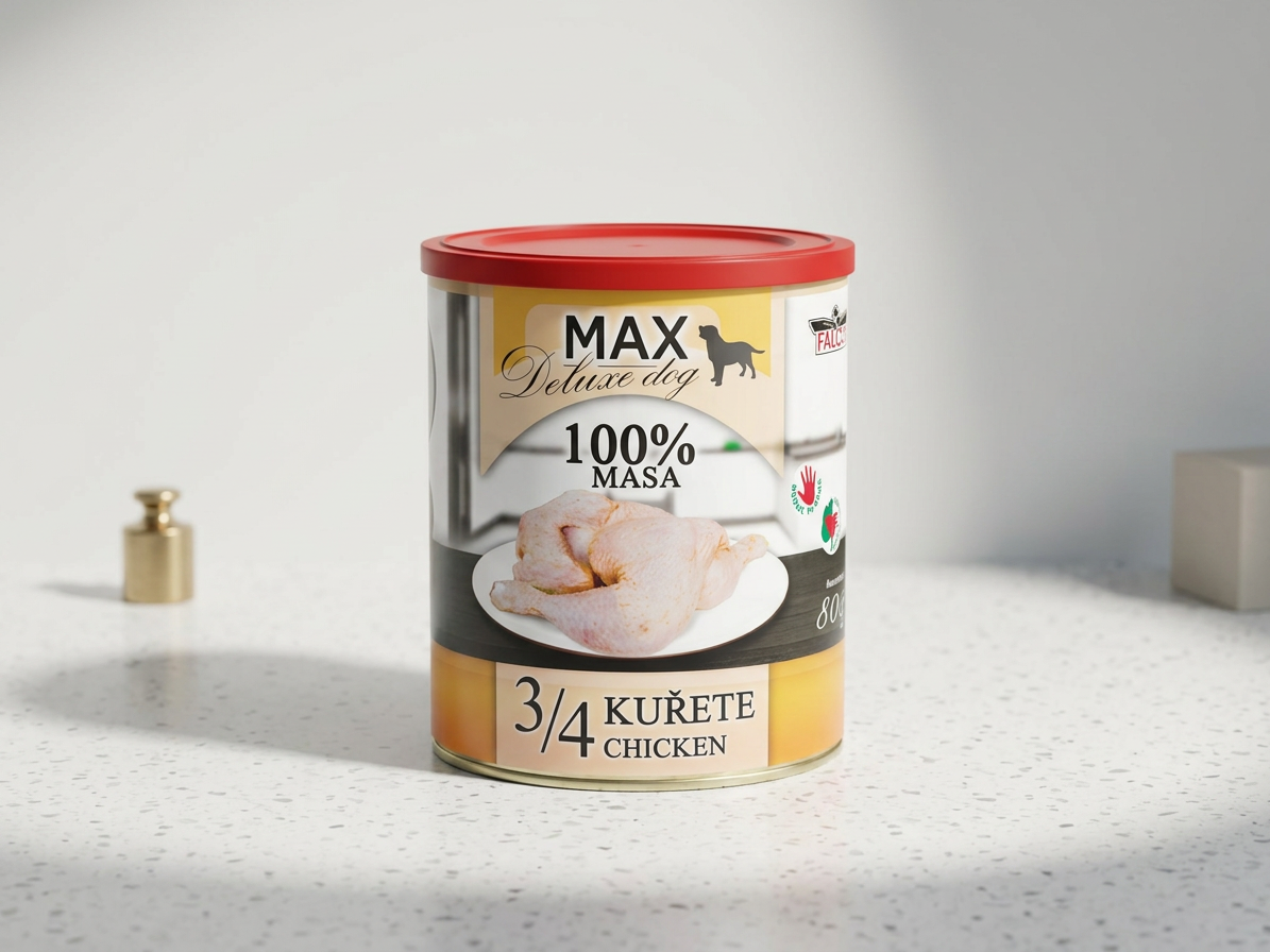 MAX Deluxe Dog 3/4 kuřete, konzerva 800 g