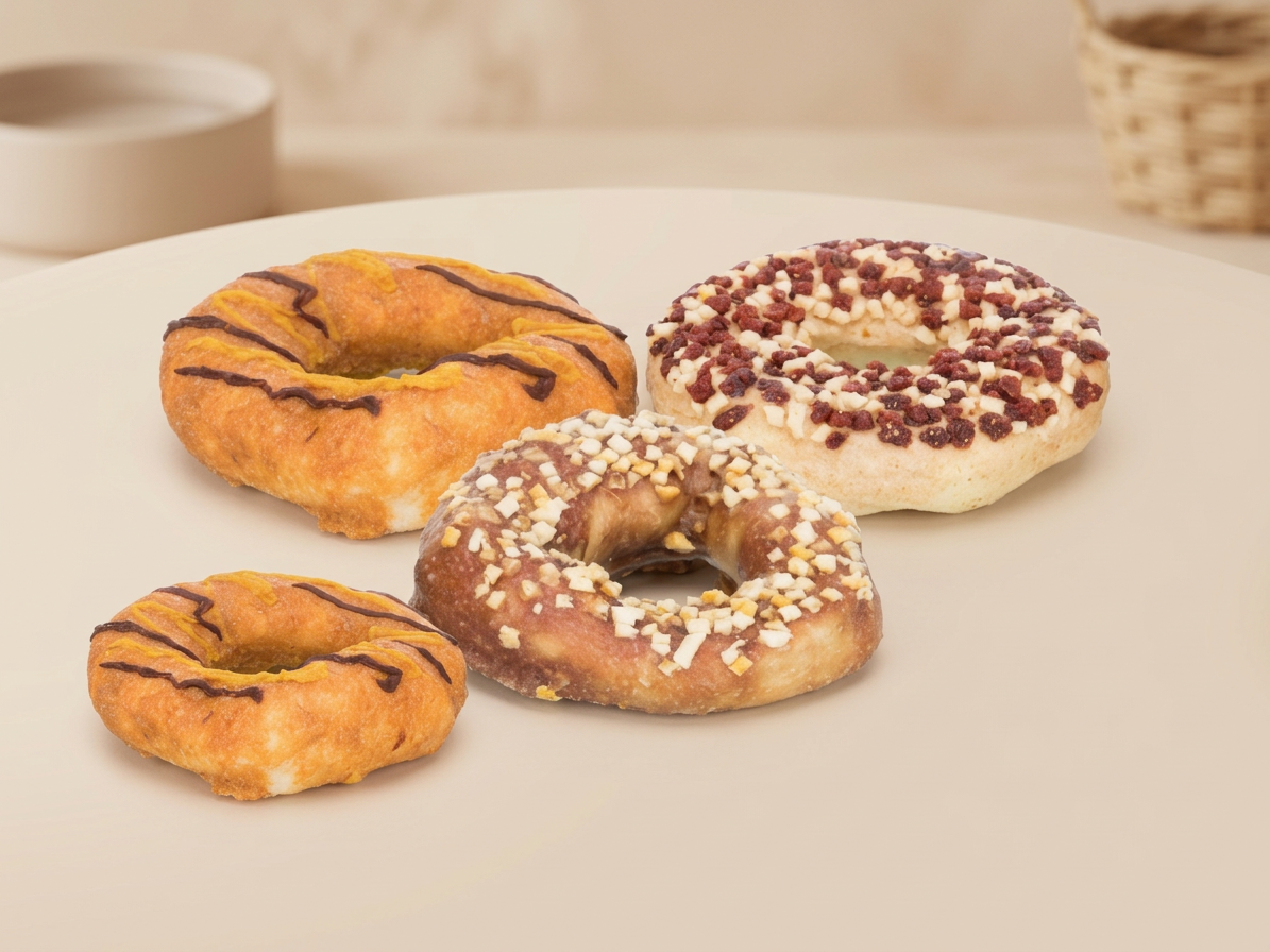 Donuts, buvolí kroužky s příchutí kachna/treska/kuře [50] , ø 10 cm