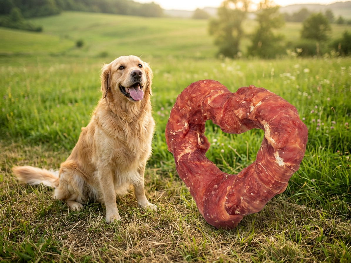 DentaFun Heart, buvolí srdce s kachním masem [50 ks], 8 cm / 40 g, cena za 1ks