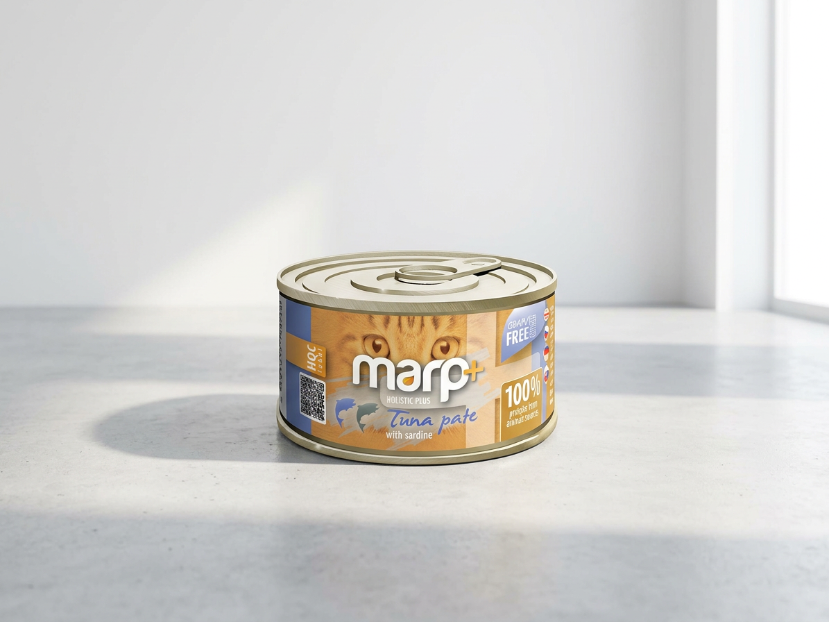Marp Holistic Plus konzerva pro kočky – Tuňákové paté se sardinkami 24x70g