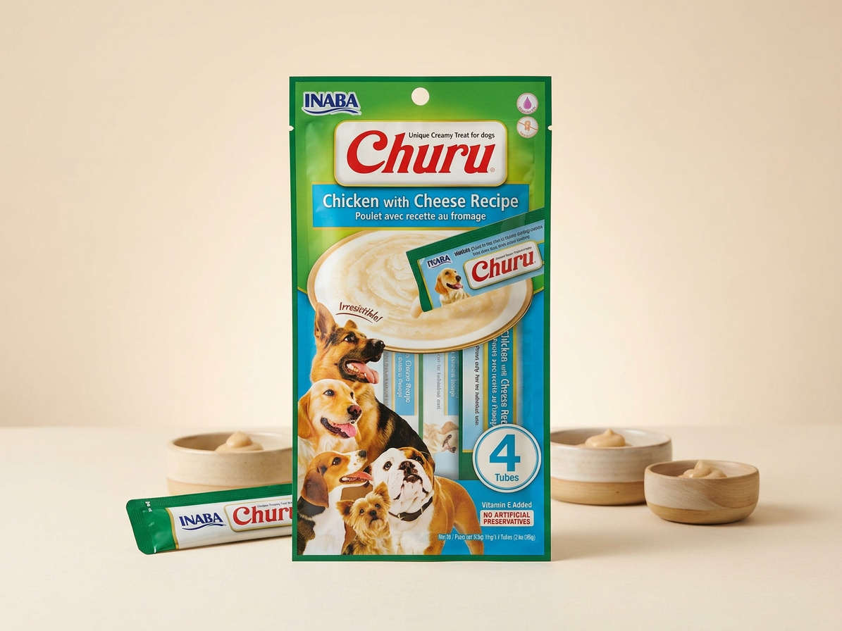 Inaba Churu dog snack kuře a sýr 4x14 g