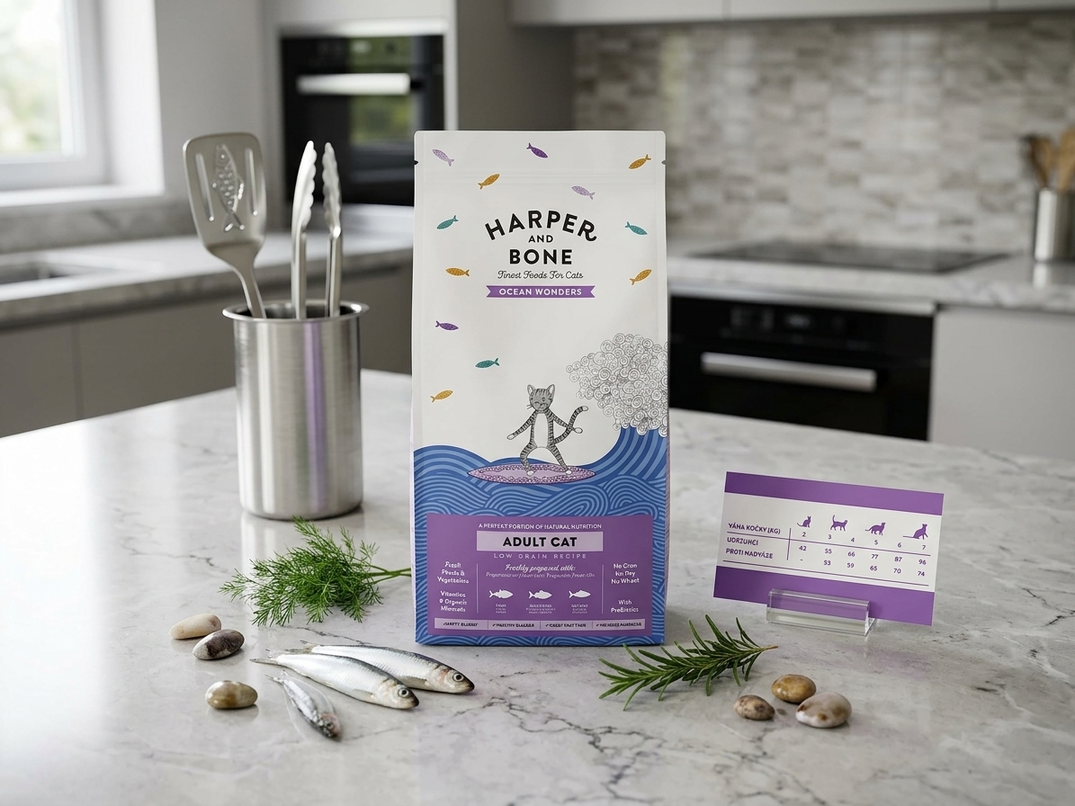 Vzorek Harper and Bone Cat Adult divy oceánu s rybami 70 g