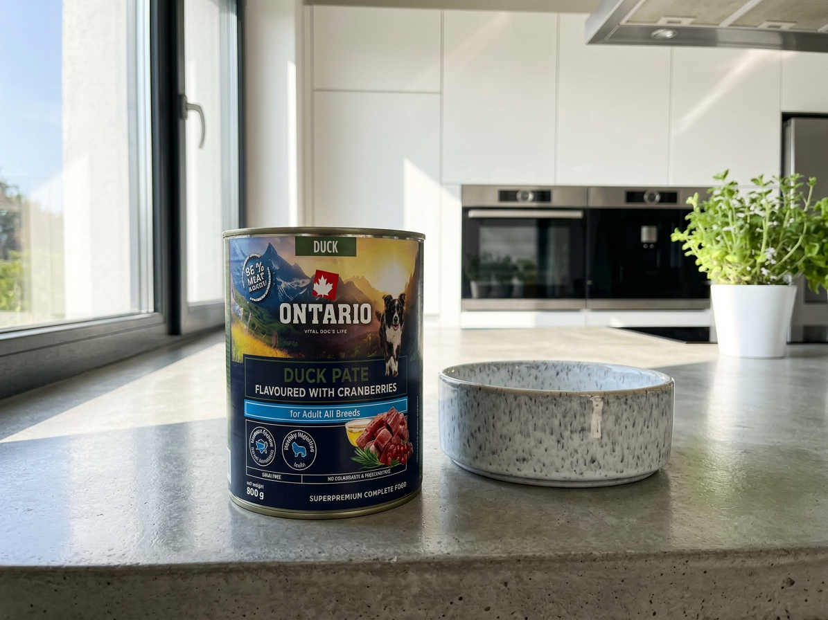 Konzerva Ontario Adult kachní pate s příchutí brusinek 800g