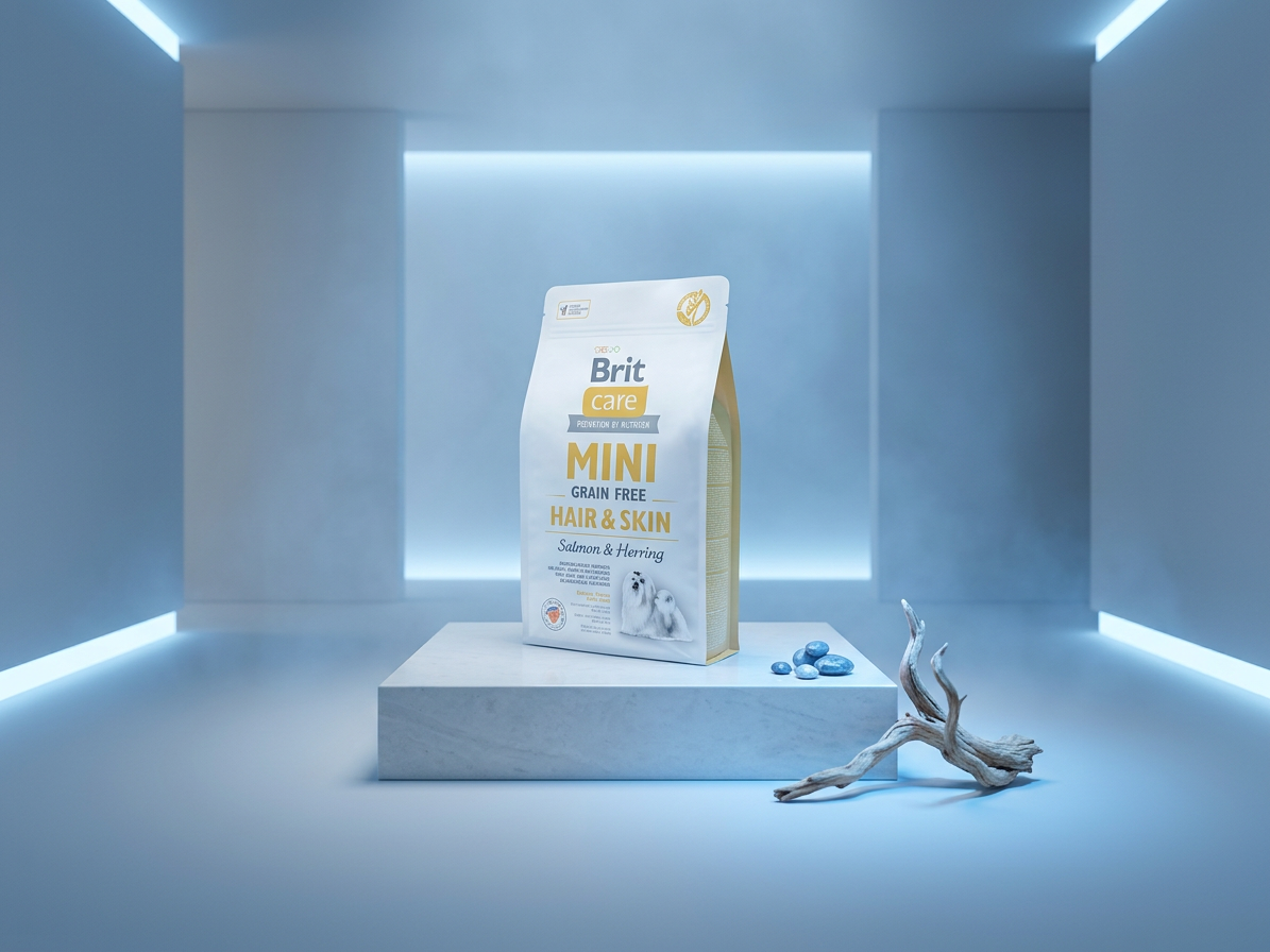 Brit Care Dog Mini Grain Free Hair & Skin – bezobilné granule s lososem 2 kg