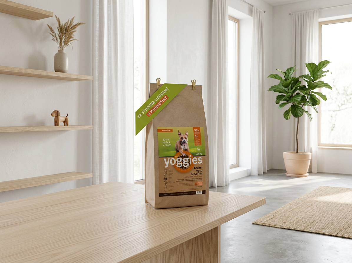 Yoggies Active kachna a zvěřina lisované za studena 20 kg