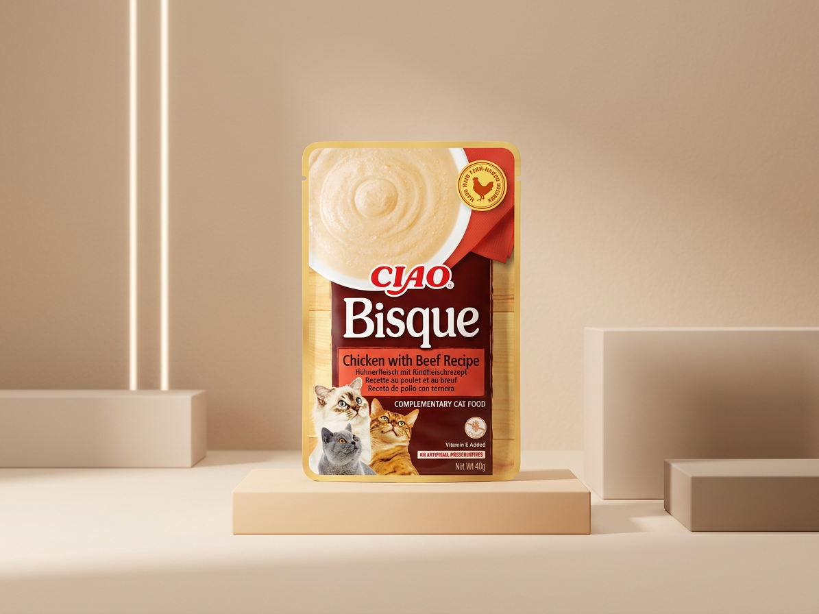 Churu Cat Bisque kapsička pro kočky – kuře a hovězí 40 g