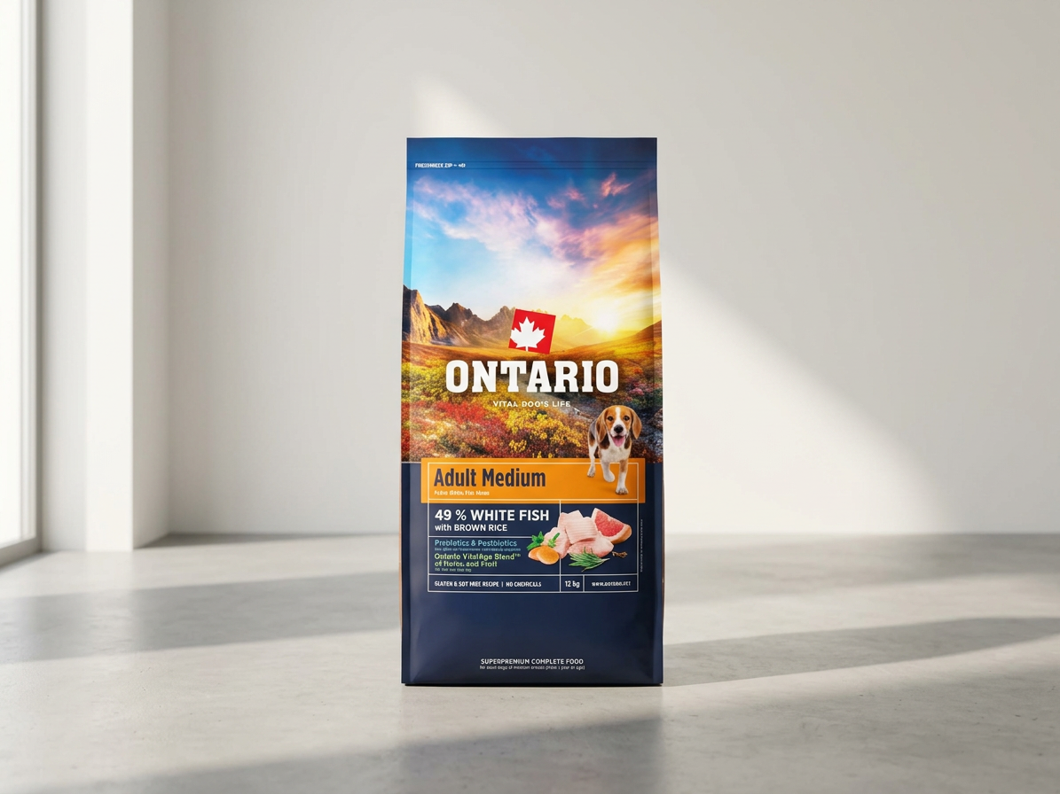 Ontario Adult Medium Fish & Brown Rice – granule pro dospělé psy 12 kg