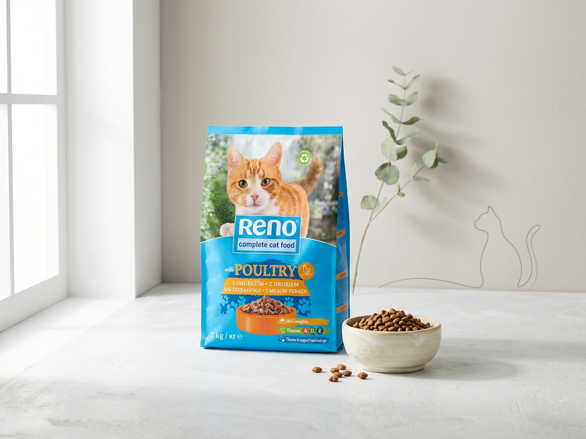 RENO Cat drůbeží – kompletní krmivo pro kočky 2 kg